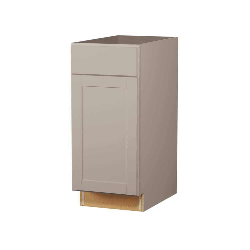 Hampton Bay Westfield Dusk Gray Shaker Stock Assembled Base Kitchen Cabinet (15 in. W x 23.75 in. D x 35 in. H)