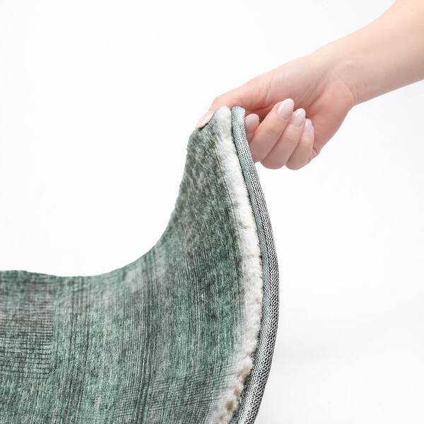 Dream Shag Premium Machine Washable Abstract ADS820 Teal 5 ft. x 7 ft. 6 in. Area Rug