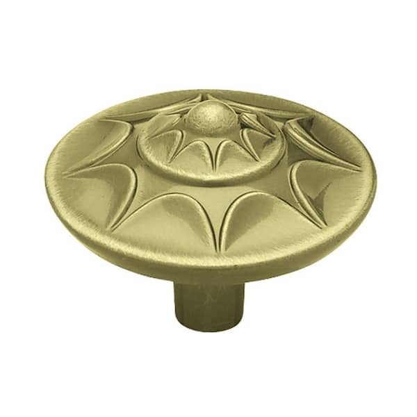 Liberty 1-3/8 in. (35mm) Antique Brass Starburst Round Cabinet Knob