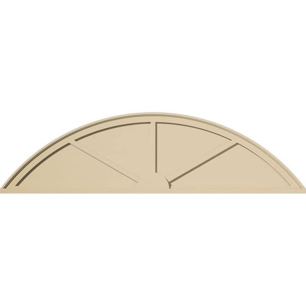 64-in W x 17-in H x 2-in P Segment Arch 3-SpokeSignature Urethane Pediment, Primed Tan