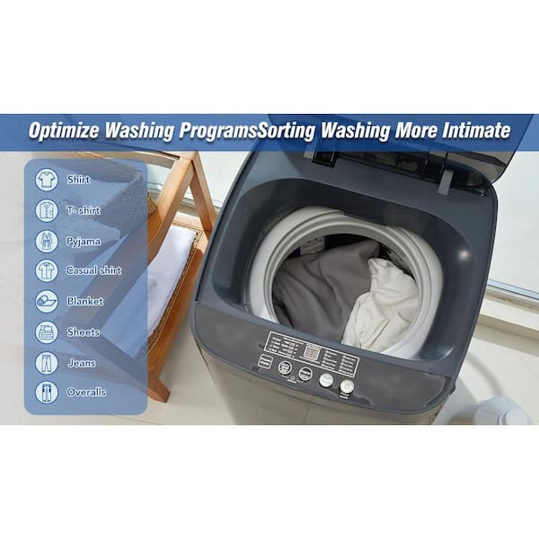 Krib Bling 2 cu. ft. Portable Automatic Top Load Washer in Black