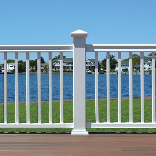 HavenView CountrySide 5 in. x 5 in. Tranquil White PVC Post Sleeve Base Moulding