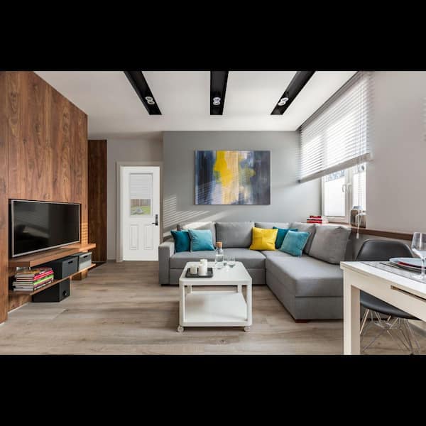 36 in. x 80 in. Reliant Clear 1/2 Lite RHIS White Micro-Blind White Primed Fiberglass Prehung Front Door Nickel Hinges