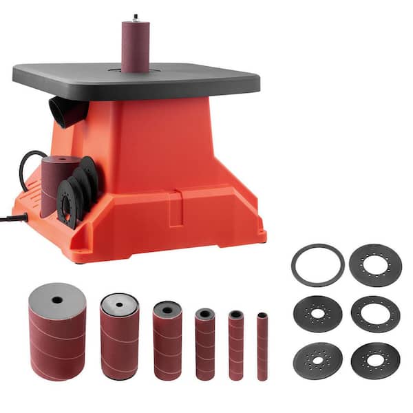 2400RPM Oscillating Spindle Sander, 6 Sleeves (1/2 in.-3 in.), 5/8 in. Stroke, 15.4 x 16.3 in. Worktable for Woodworking