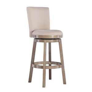 Mike 45.5 in. H Big and Tall Rustic Taupe High Back Wood frame Bar Stool