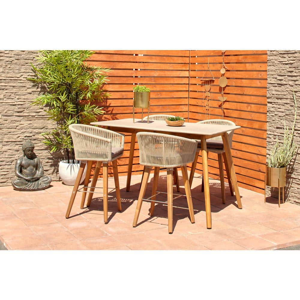Reviews for Litton Lane Grey Wood Modern Outdoor Dining Table Pg 1