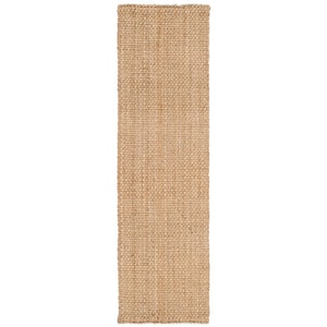 Natural Fiber Beige 2 ft. x 15 ft. Woven Solid Runner Rug