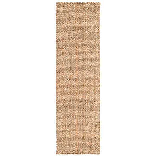 Natural Fiber Beige 2 ft. x 19 ft. Woven Solid Runner Rug