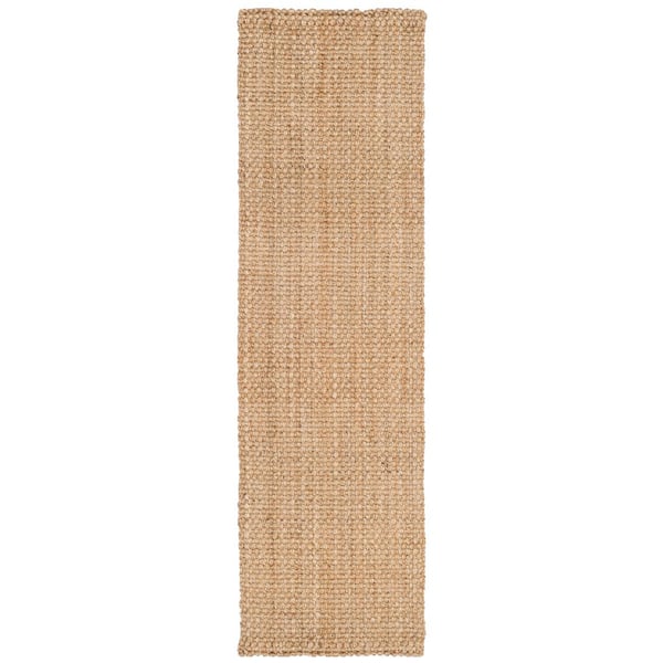 Natural Fiber Beige 2 ft. x 6 ft. Solid Runner Rug