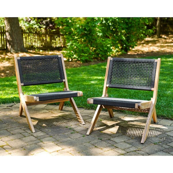 Athens Stationary Wood Outdoor Lounge Chair (2-Pack)