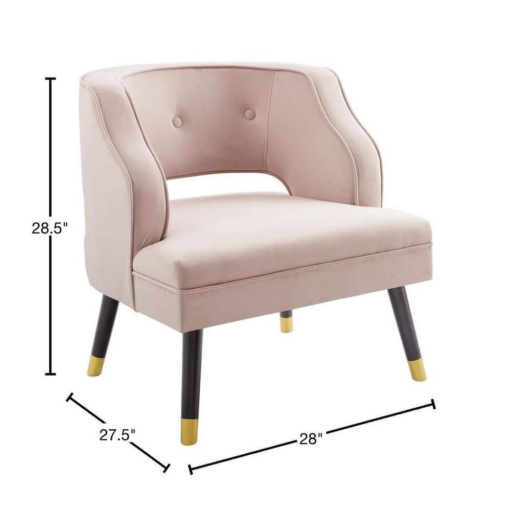 Elegant Gray Velvet Wood Accent Chair with Button Tufting