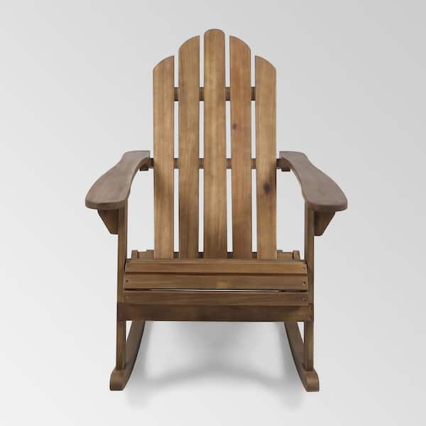 TIRAMISUBEST Dark Brown Outdoor Adirondack Chair Rocking Chair