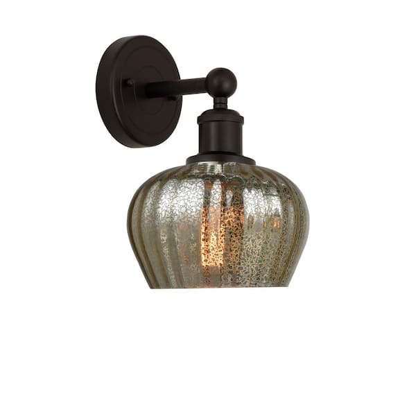 Innovations Fenton 1-Light Oil Rubbed Bronze Wall Sconce with Mercury Glass Shade