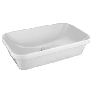 24 in. Above Counter Ceramic Bathroom Sink in Gray