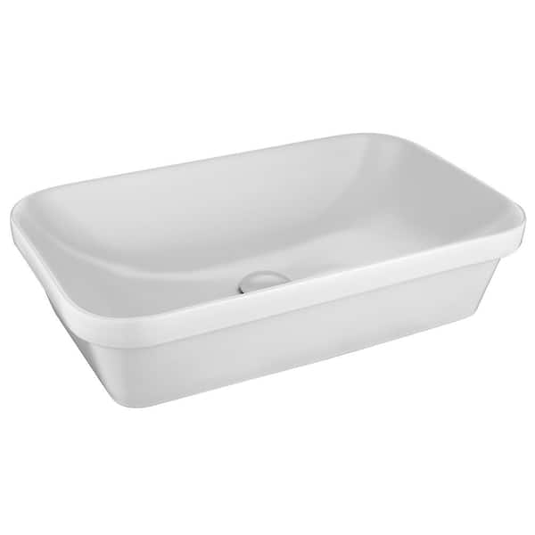 24 in. Above Counter Ceramic Bathroom Sink in Gray