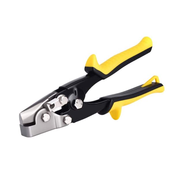 9 in. Precision Forged Alloy Steel Snap Lock Punch Tool for Sheet Metal Gutter End Cap Crimper for Vinyl Aluminum Siding