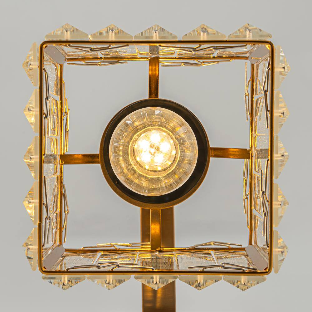 20.5" Black and Gold Metal Vanity Light with Crystal Shades