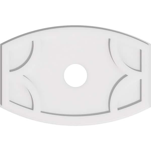 Ekena Millwork 26 in. W x 17-3/8 in. H x 4 in. ID x 1 in. P Kailey Architectural Grade PVC Contemporary Ceiling Medallion