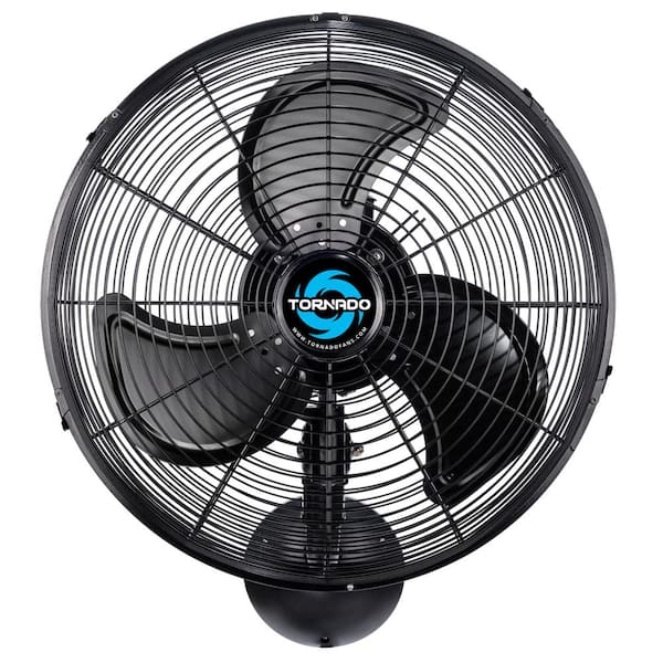 16 in. Outdoor Rated Water Resistant High Velocity Metal Oscillating Wall Fan, Black