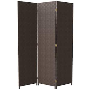 6 ft. Dark Brown 3-Panel Room Divider