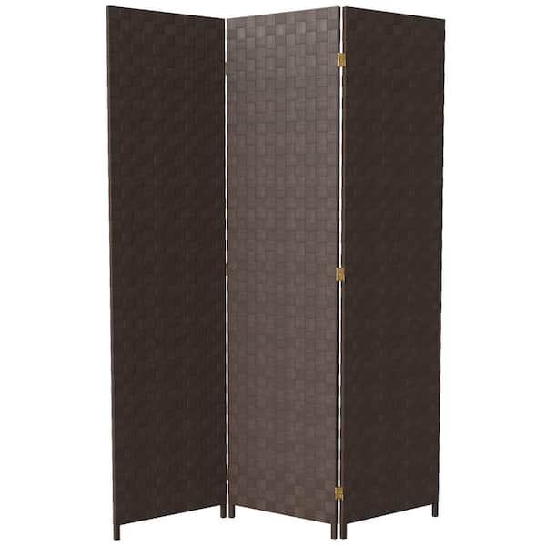 RED LANTERN 6 ft. Dark Brown 3-Panel Room Divider