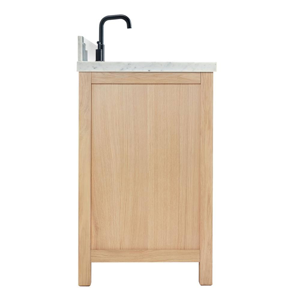 Cambridge 37'' Oak Freestanding Vanity with Carrara Marble Top