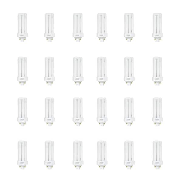 Feit Electric 18W Equiv PL CFLNI Triple Tube 4-Pin Plug-in GX24Q-2 Base Compact Fluorescent CFL Light Bulb, Soft White 2700K (24-Pack)