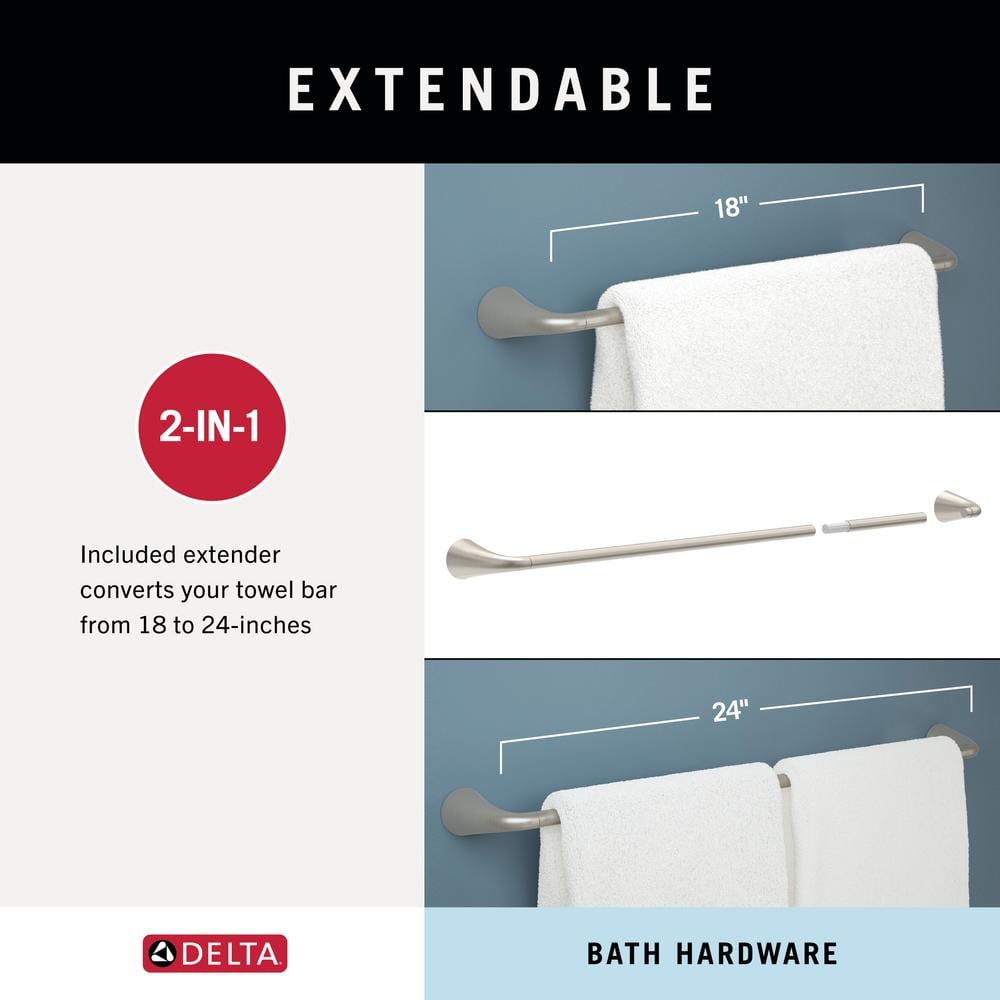 Arvo Brushed Nickel 4-Piece Bath Hardware Set with Towel Bar