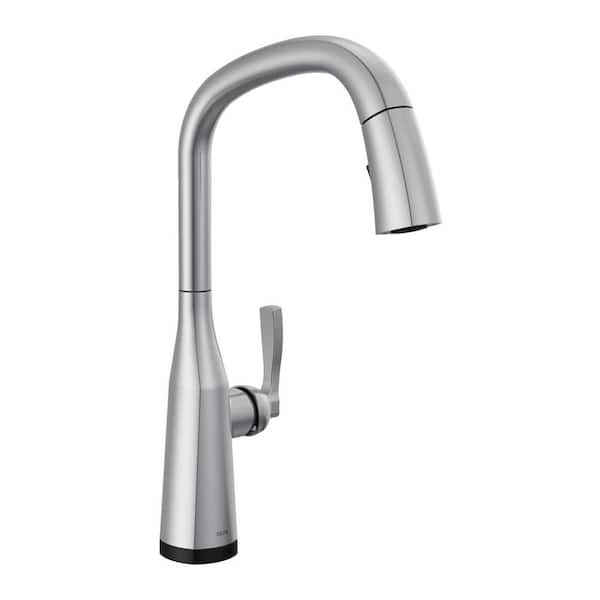 Delta Stryke Touch/Touchless Arctic Stainless 17.25 in. H Pull Down Sprayer Kitchen Faucet with 360° Spout Swivel