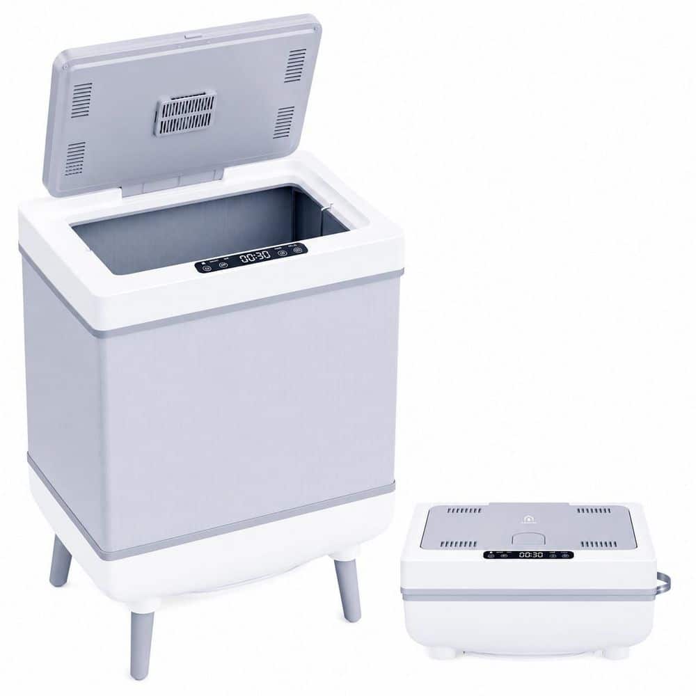 Electric Plug-In 4 Oversized Towels Foldable 900-Watt Electric Towel Warmer Bucket, 35L Extra Large in Pear White