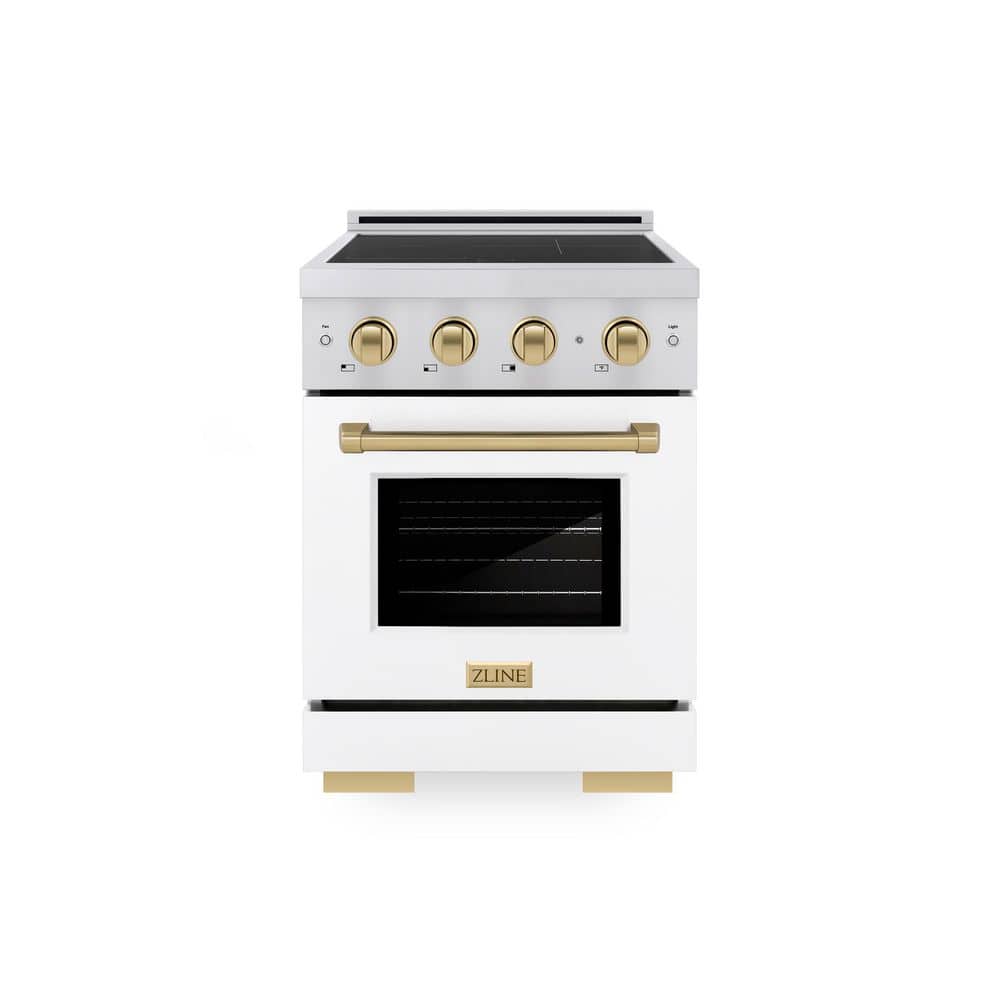 Autograph Edition 24 in. Paramount Induction Range with 3 Element Cooktop and White Door with Champagne Bronze Accents price history on PriceWatchPro