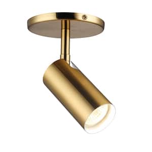 Stanly 4.75 in. 1-Light Aged Brass Flush Mount Spotlight