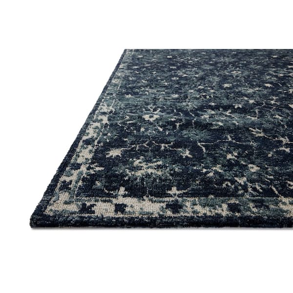 Percival Navy / Ivory 9 ft. 3 in. x 13 ft. Traditional Area Rug