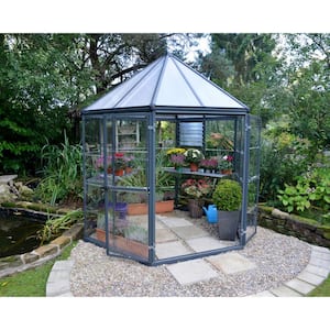 Oasis Hexagonal 8 ft. Gray/Clear DIY Greenhouse Kit
