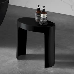 Designer Stone Resin Vanity Stool in Black Matte