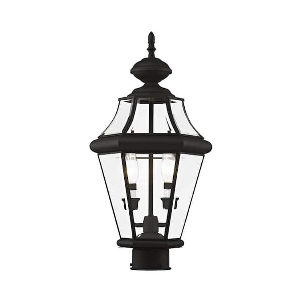 Livex Lighting Georgetown 2 Light Black Outdoor Post Top Lantern