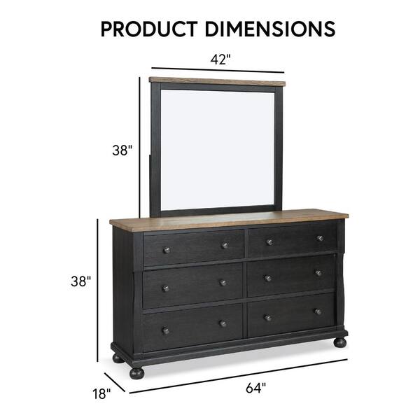 3 piece dresser set black Nathan James Set of 2 Andrew 3 Drawer Rattan Dresser Black/Light Oak