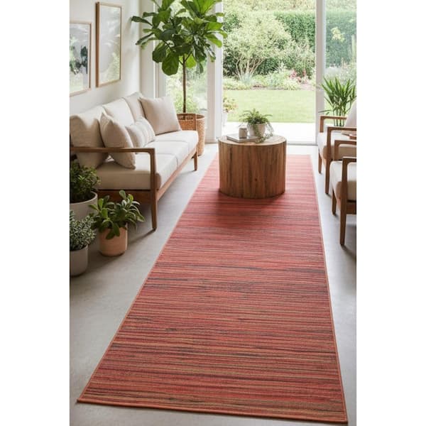 Cape Hinsdale Crimson-Multi 2 ft. 3 in. x 11 ft. 9 in. Indoor/Outdoor Runner Rug
