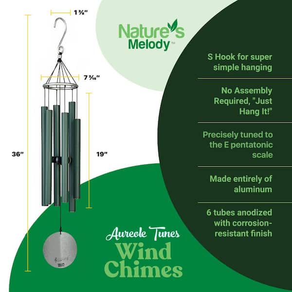 Nature's Melody Aureole Tunes Wind Chimes 36 in. Outdoor