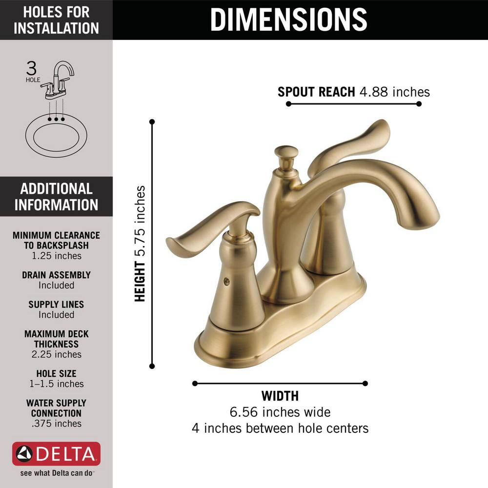 Linden Modern Centerset Zinc Bathroom Faucet in Champagne Bronze