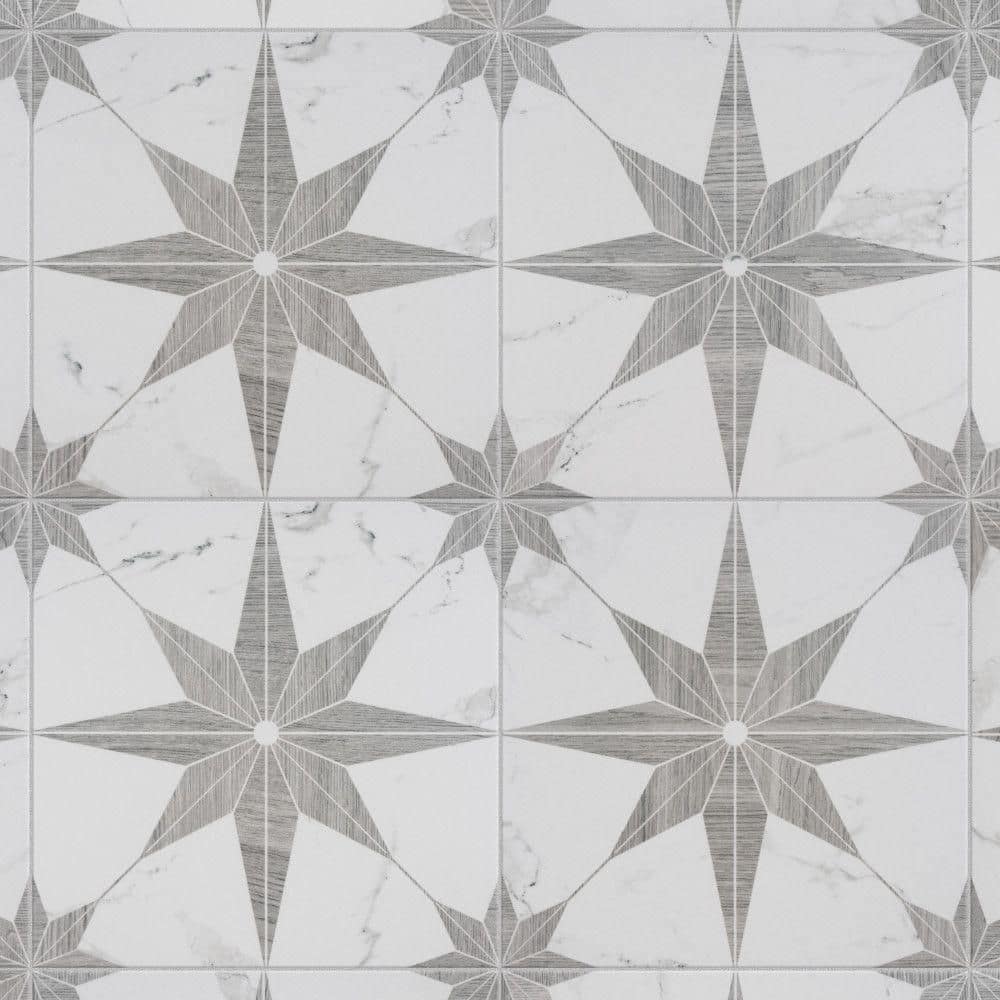 Estela‬ Merola Tile Llama Stella Loire Silver Smoke 9-3/4 in. x 9-3