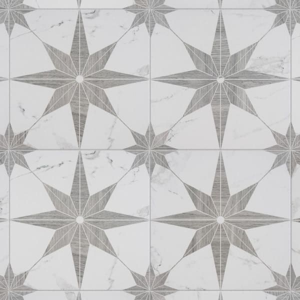 Llama Stella Loire Silver Smoke 9-3/4 in. x 9-3/4 in. Porcelain Floor and Wall Tile (10.88 sq. ft./Case)