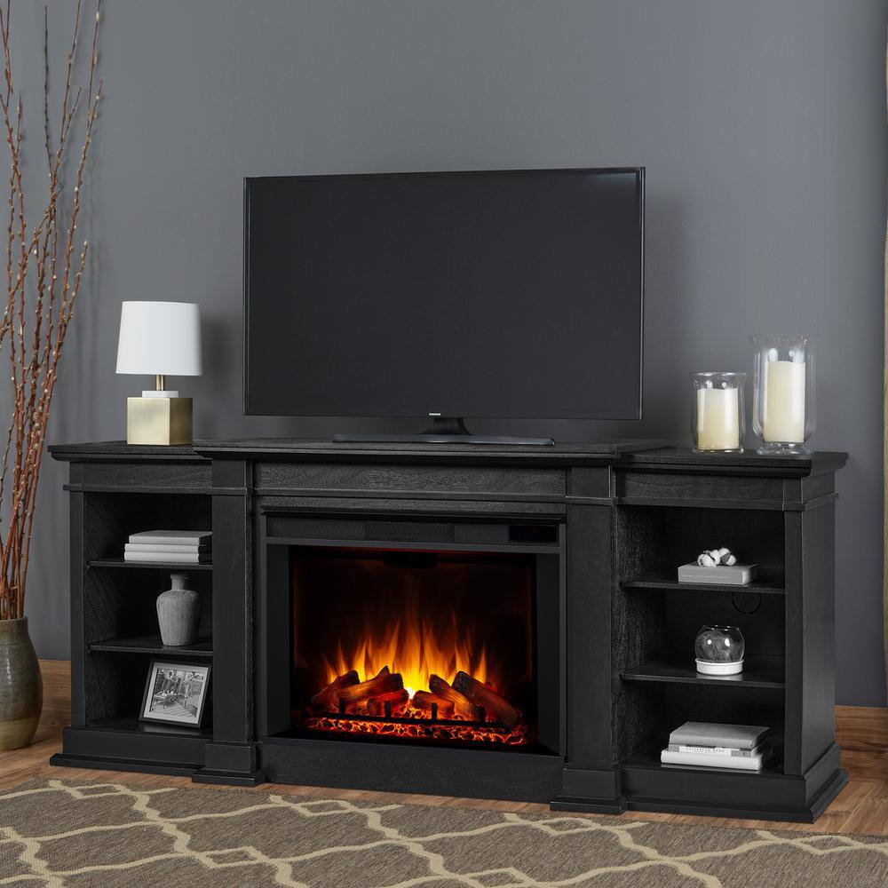 Real Flame Eliot Grand 81 in. Freestanding Wooden Electric Fireplace TV ...