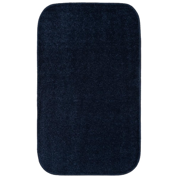 Garland Rug Gramercy 24 in. x 40 in. Navy Plush Bath Rug