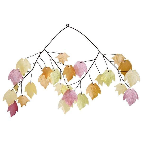WOODSTOCK CHIMES Asli Arts Collection, Autumn Leaves Capiz Chime, 14 in. Wind Chime C721