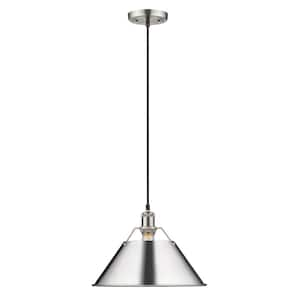 Orwell PW 1-Light Pendant - 14 in. in Pewter with Chrome Shade