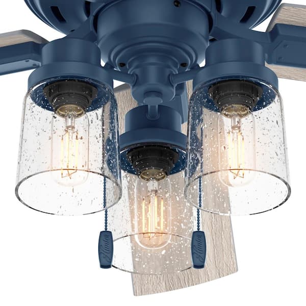 Hunter Hartland 52 in. LED Indoor Indigo Blue Ceiling Fan with