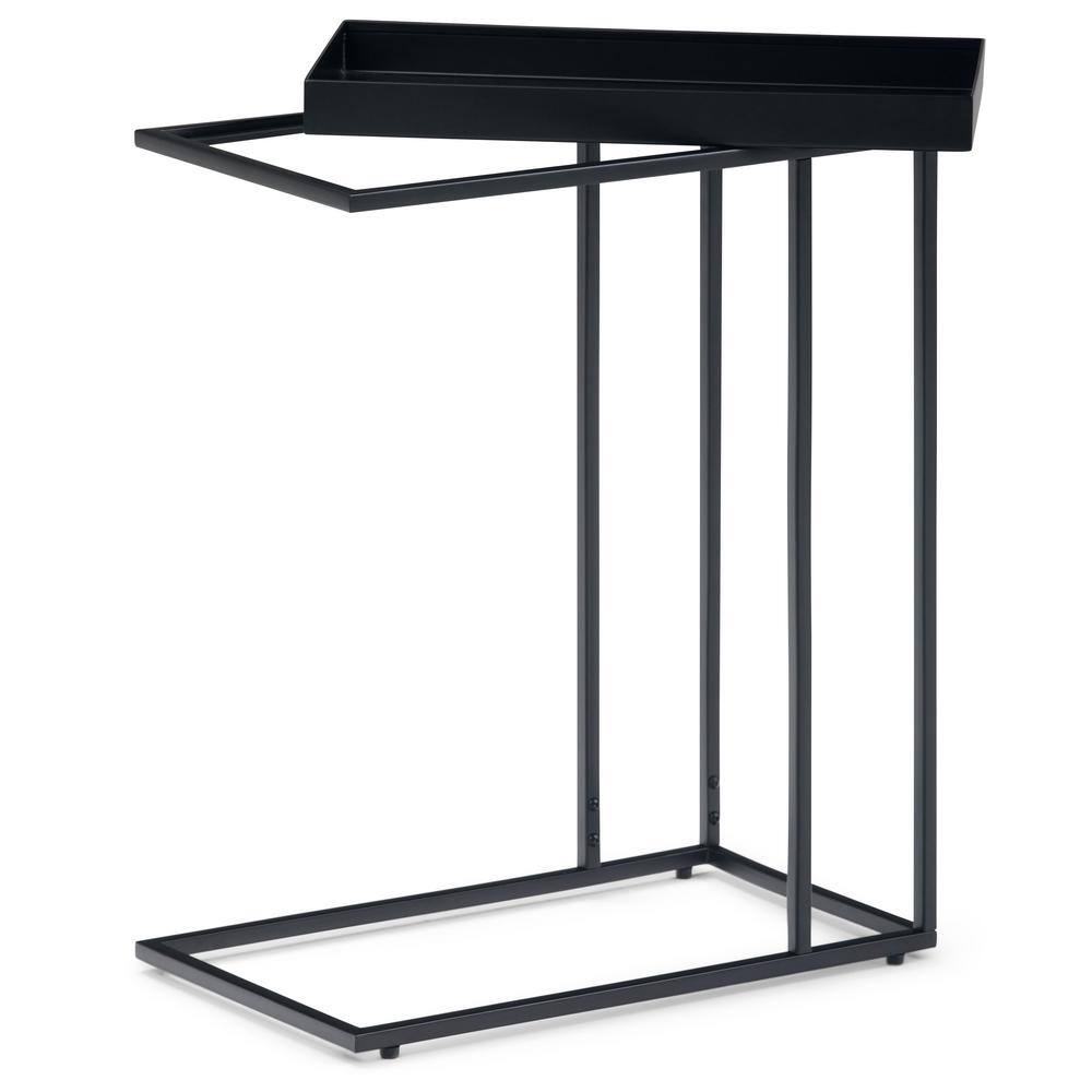 Black Metal Rectangular Tray Top C Side Table