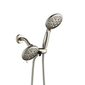 Single Handle 6-Spray Round Shower Faucet in Brushed Nickel