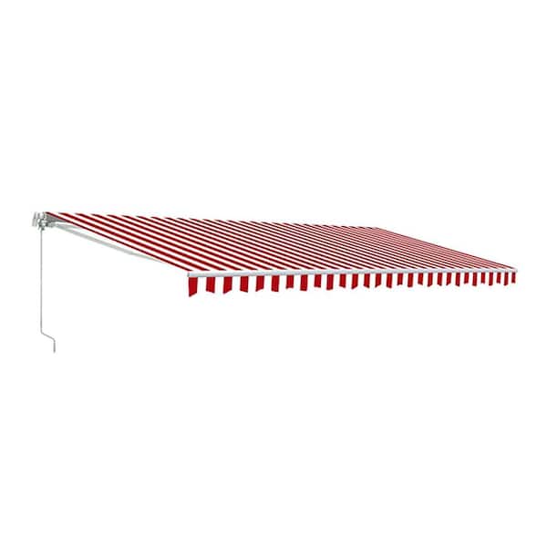 ALEKO 6.5 ft. Retractable Awning (60 in. Projection) in Red and White Stripes